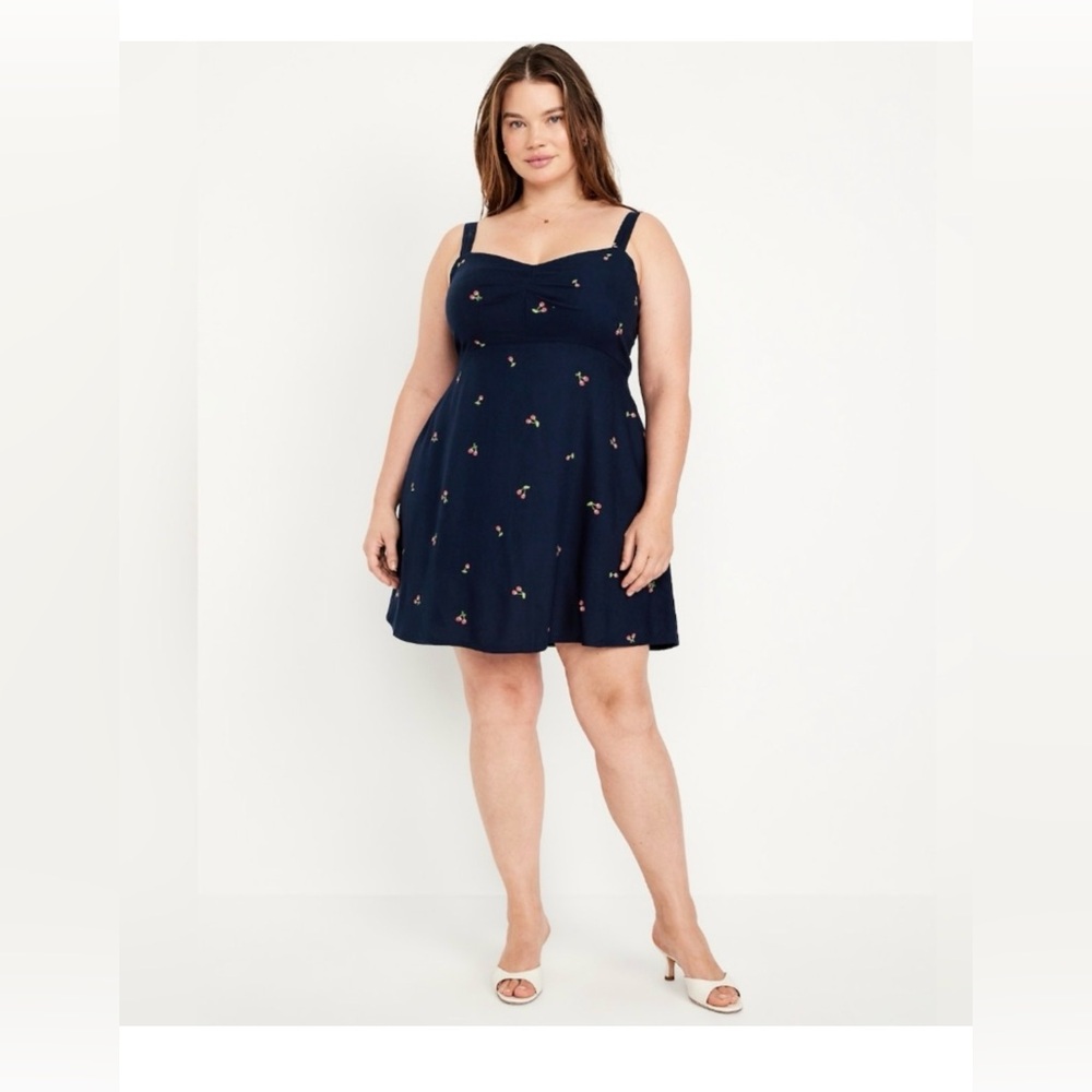 NWT Old Navy Navy Blue Mini Dress with Cherry Print